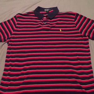 Red Blue Striped Polo Ralph Lauren Large L